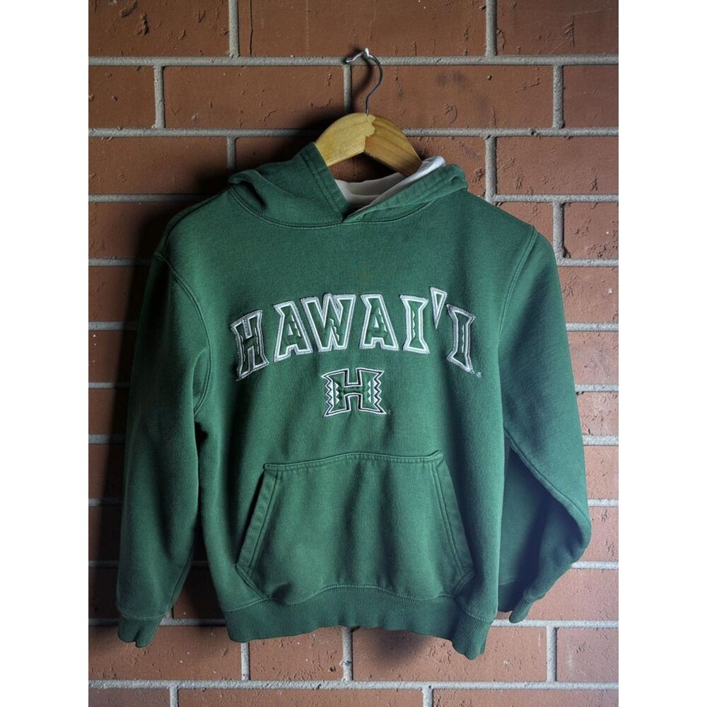 University of Hawaii Warriors Hoodie Youth Small 8-10 Green Colosseum NCAA
